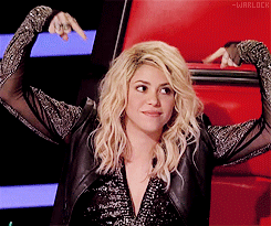 shakira the voice pointing at herself gif